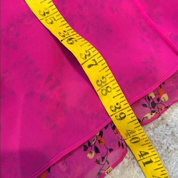 Diane Von Furstenberg silk Fuchsia wrap Floral Midi Dress size 8 - Picture 7 of 7